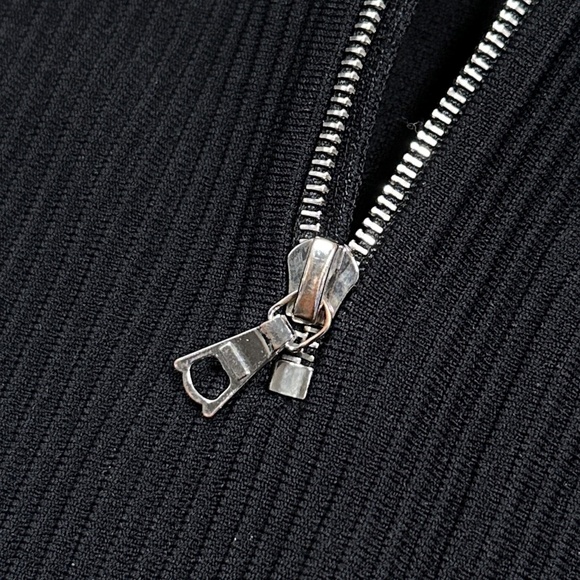 Nina Ricci Reverse 1/4 Ribbed Mock Neck Viscose Stretch L/S Shirt Womens Medium - Picture 7 of 11